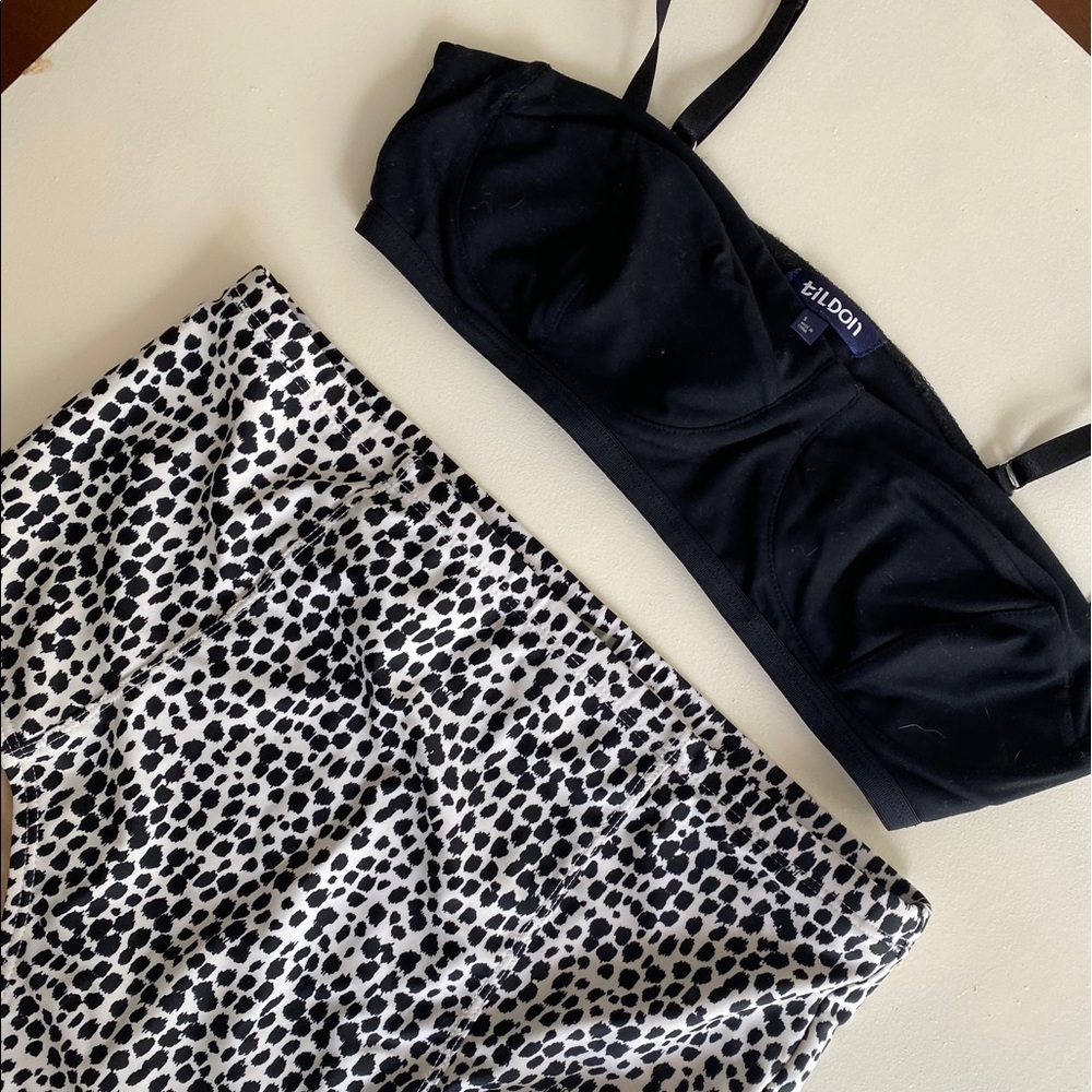 High waisted animal print bikini bottoms